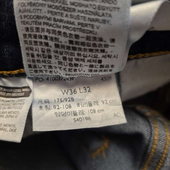 Levi's Men's 511 Straight Blue Jeans Size 36 - Picture 10 of 10